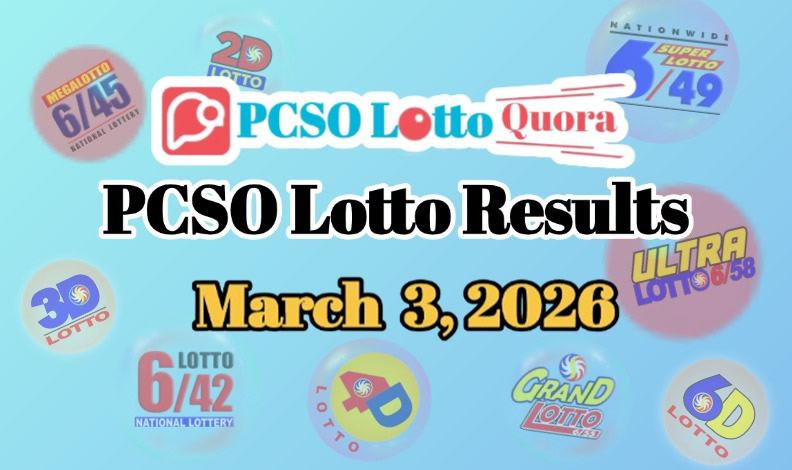 PCSO Lotto Results March 3, 2026 (All Draws Today)
