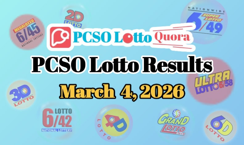 PCSO Lotto Results March 4, 2026 (All Draws Today)
