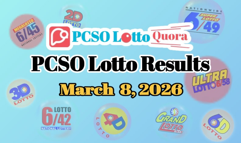 PCSO Lotto Results March 8, 2026 (All Draws Today)