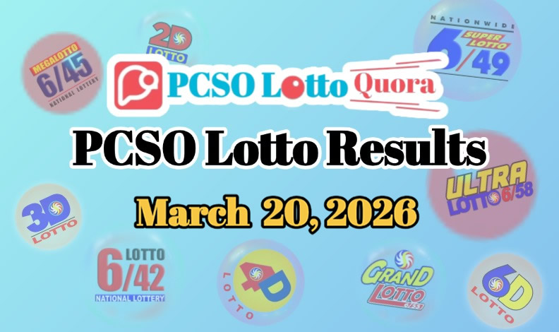 PCSO Lotto Results March 20, 2026 (All Draws Today)