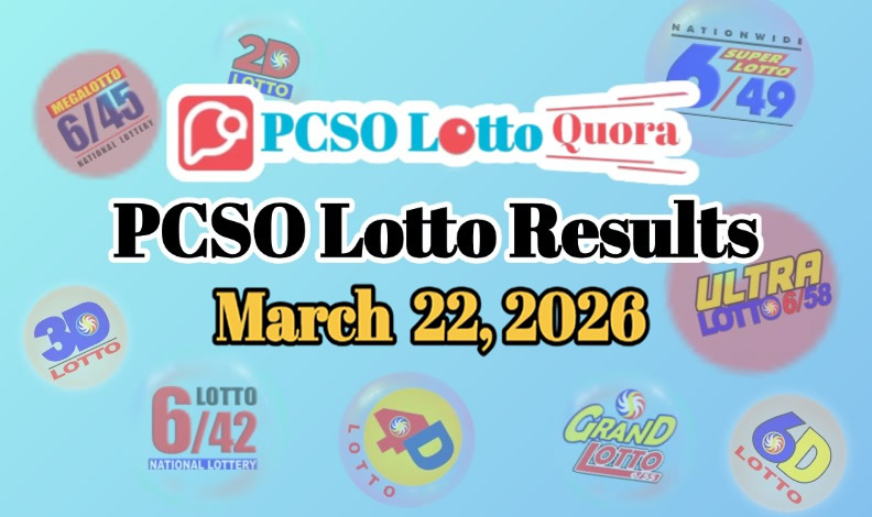 PCSO Lotto Results March 22, 2026 (All Draws Today)