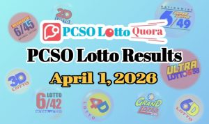 PCSO Lotto Results April 1, 2026 (All Draws Today)