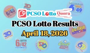 PCSO Lotto Results April 18, 2026 (All Draws Today)