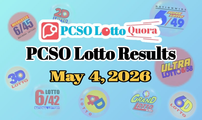 PCSO Lotto Results May 4, 2026 (All Draws Today)