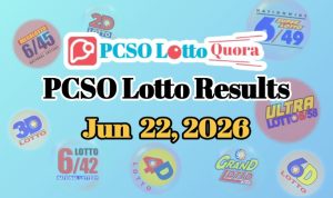 PCSO Lotto Results Jun 22, 2026 (All Draws Today)