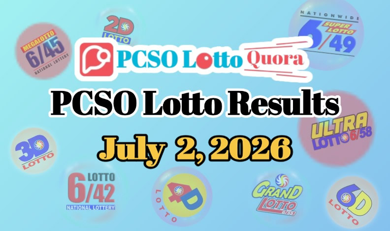 PCSO Lotto Results Jul 2, 2026 (All Draws Today)