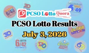 PCSO Lotto Results Jul 3, 2026 (All Draws Today)